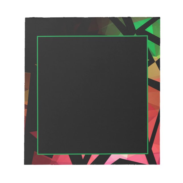 Abstract modern polygonal graffiti geometric dark notepad (Front)