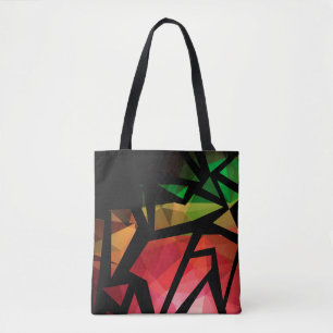Abstract modern polygonal graffiti geometric dark tote bag