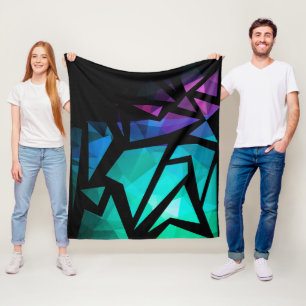 Abstract modern polygonal graffiti geometrical dar fleece blanket