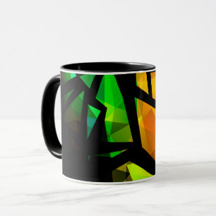 Abstract modern polygonal graffiti geometrical dar mug