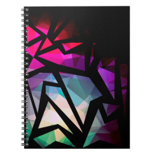 Abstract modern polygonal graffiti geometrical dar notebook