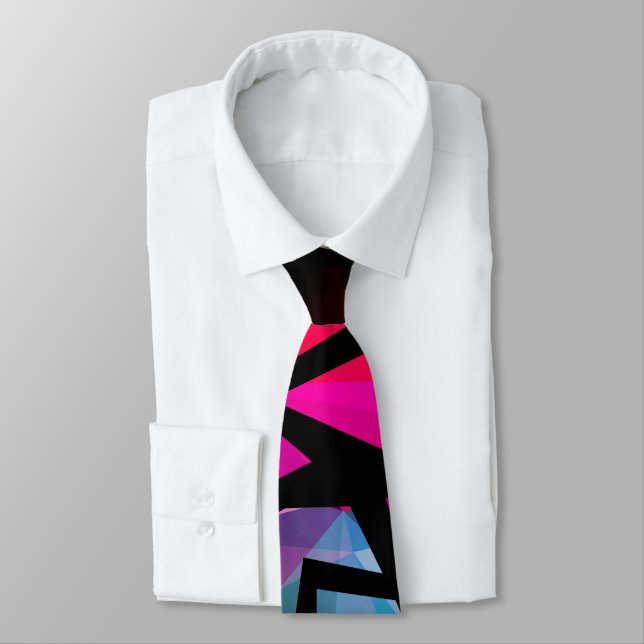 Abstract modern polygonal graffiti geometrical dar tie (Tied)