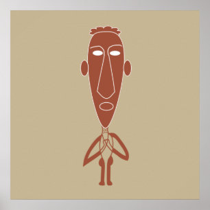 abstract modern portrait art poster