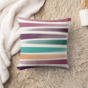 Abstract Modern Purple marsala Teal Brush strokes Cushion