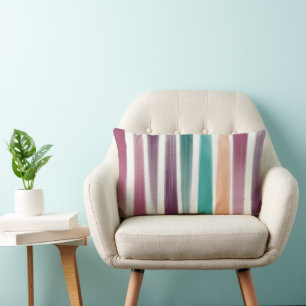 Abstract Modern Purple marsala Teal Brush strokes Lumbar Cushion