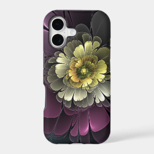 Abstract Modern Purpur Khaki Gray Fractal Flower