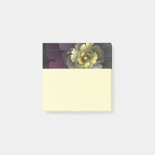 Abstract Modern Purpur Khaki Gray Fractal Flower Post-it Notes