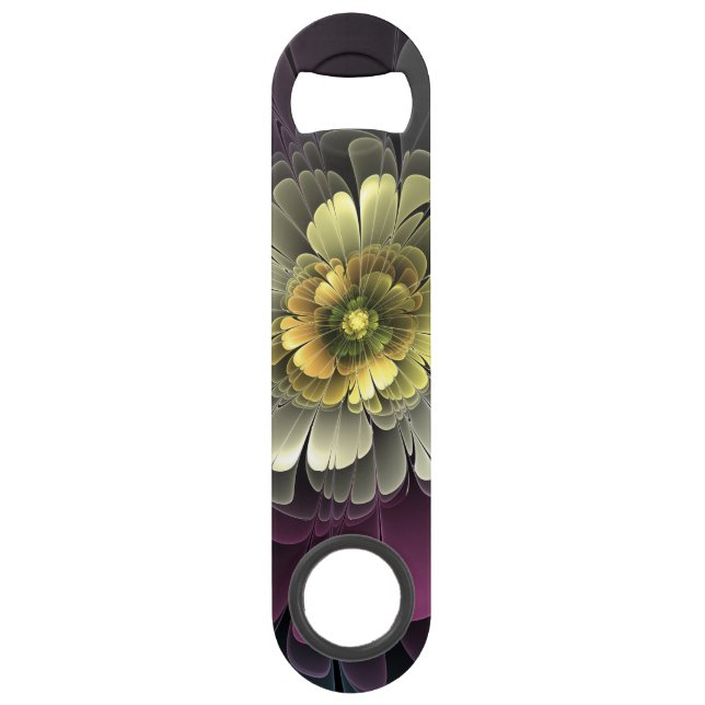 Abstract Modern Purpur Khaki Grey Fractal Flower (Front)