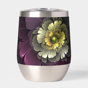 Abstract Modern Purpur Khaki Grey Fractal Flower