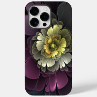 Abstract Modern Purpur Khaki Grey Fractal Flower