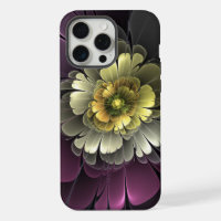 Abstract Modern Purpur Khaki Grey Fractal Flower
