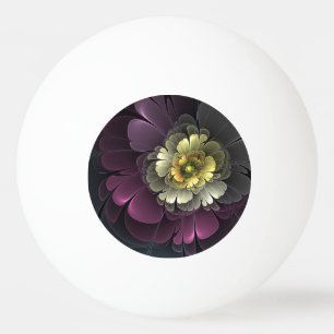 Abstract Modern Purpur Khaki Grey Fractal Flower Ping Pong Ball