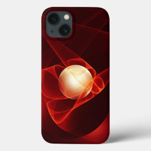 Abstract Modern Red Cream Fantasy Fractal Art iPhone 13 Case