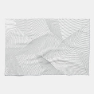 Abstract, modern, simple, dynamic line pattern tea towel