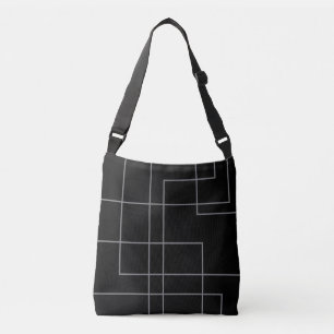 Abstract, modern, simple, minimal line pattern art crossbody bag