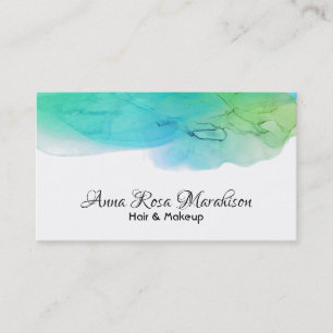*~* Abstract Modern  Simple Watercolor Aqua Blue Business Card