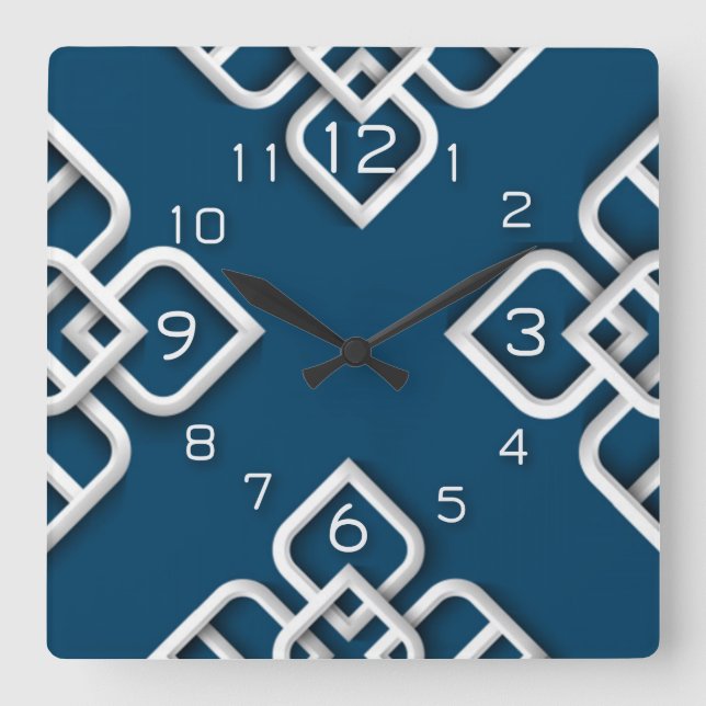 Abstract modern square wall clock (Front)