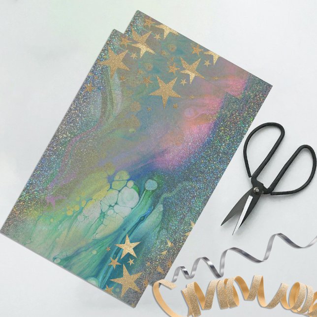 Abstract Modern Starry Glitter Liquid Decoupage Tissue Paper (Creator Uploaded)
