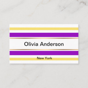 Abstract modern striped lined elegant fun cute per business card
