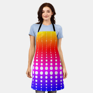 Abstract modern stylish black white lines dots cir apron