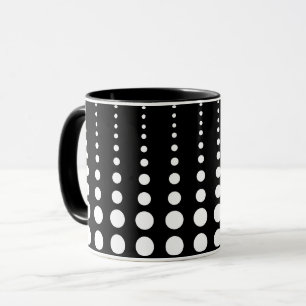 Abstract modern stylish black white lines dots cir mug