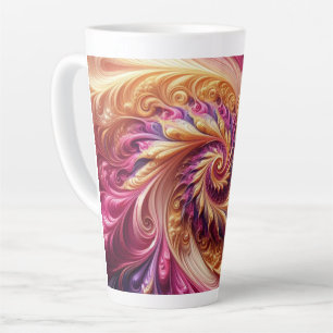 Abstract Modern Swirling Pink, Gold and Purple Latte Mug