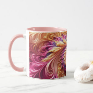 Abstract Modern Swirling Pink, Gold and Purple Mug