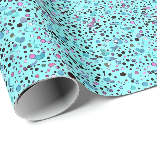 Abstract Modern Teal Blue Pattern  Wrapping Paper (Roll Corner)