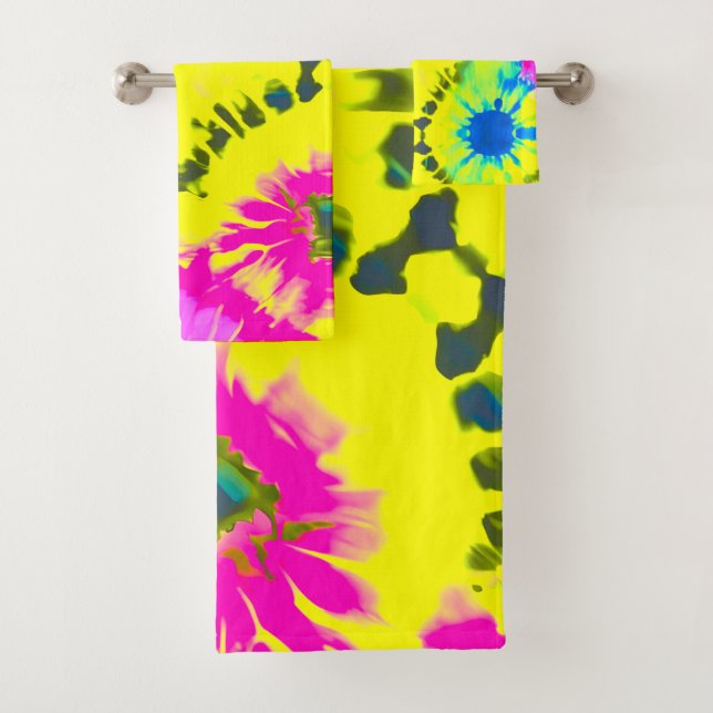 ABSTRACT MODERN TIE-DYE  BATH TOWEL SET (Insitu)