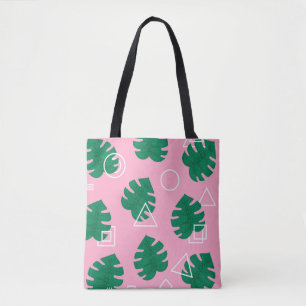 Abstract modern trendy style hipster geometry seam tote bag