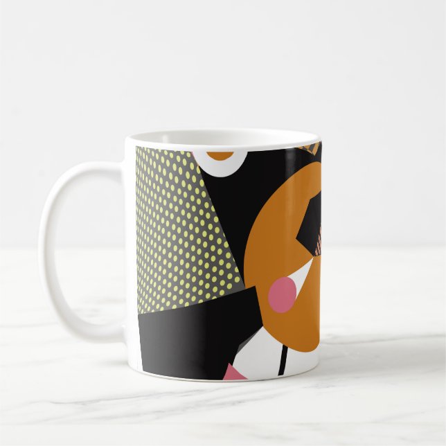 Abstract modern triangles background pattern illus coffee mug (Left)