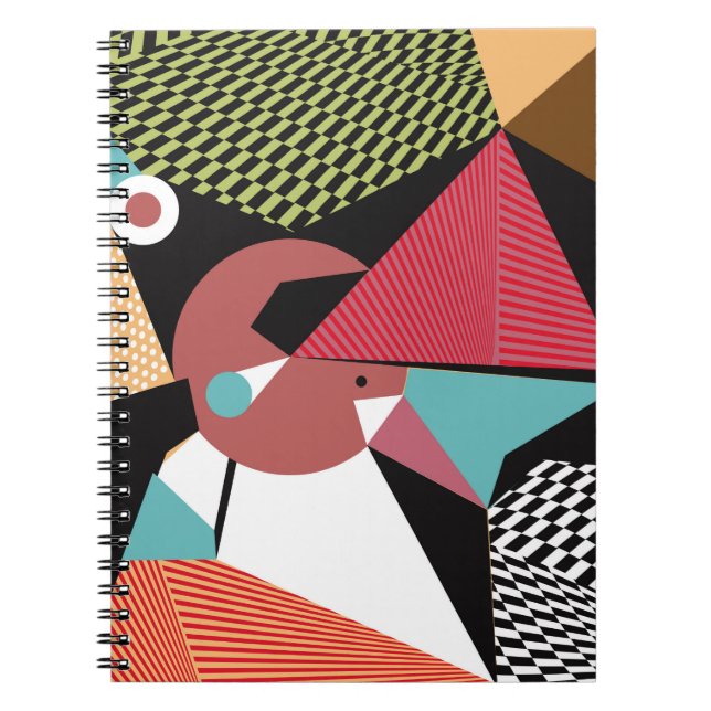Abstract modern triangles background pattern illus notebook (Front)