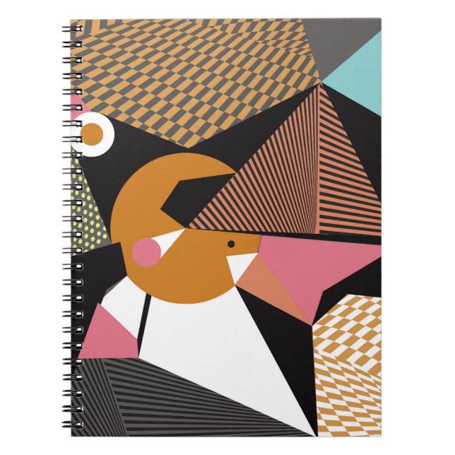 Abstract modern triangles background pattern illus notebook (Front)