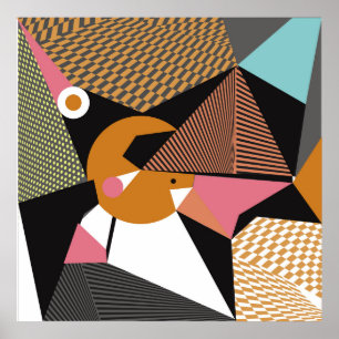 Abstract modern triangles background pattern illus poster