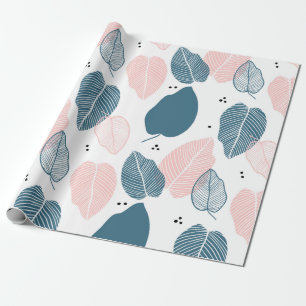 Abstract modern tropical leaves pattern wrapping paper
