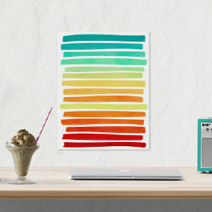 Abstract Modern Tropical Summer Colours Brushstrok Poster