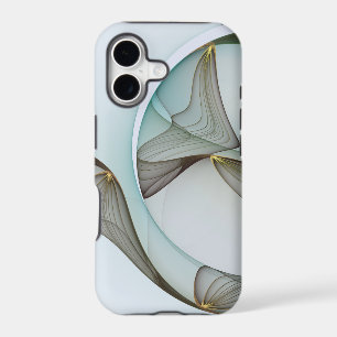 Abstract Modern Turquoise Brown Gold Elegance