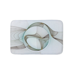 Abstract Modern Turquoise Brown Gold Elegance Bath Mat