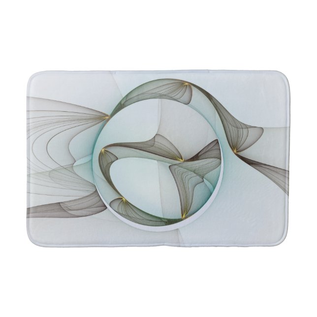 Abstract Modern Turquoise Brown Gold Elegance Bath Mat (Front)