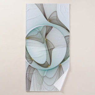 Abstract Modern Turquoise Brown Gold Elegance Bath Towel