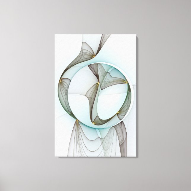 Abstract Modern Turquoise Brown Gold Elegance Canvas Print (Front)