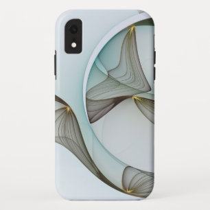 Abstract Modern Turquoise Brown Gold Elegance iPhone XR Case