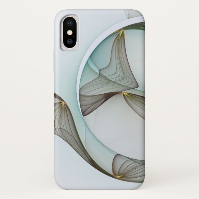 Abstract Modern Turquoise Brown Gold Elegance Case-Mate iPhone Case (Back)