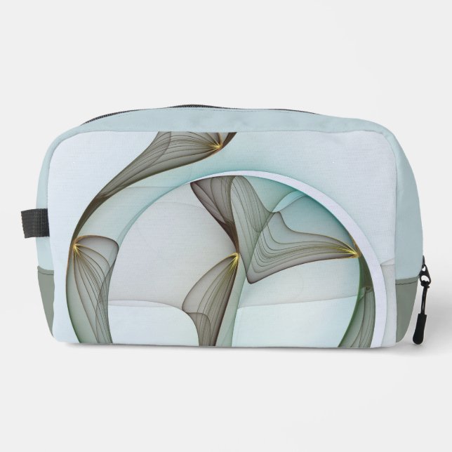 Abstract Modern Turquoise Brown Gold Elegance Dopp Kit (Front)