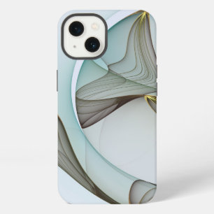 Abstract Modern Turquoise Brown Gold Elegance iPhone 13 Case