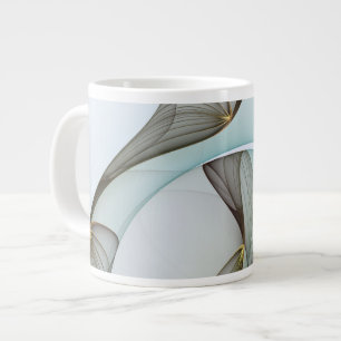 Abstract Modern Turquoise Brown Gold Elegance Large Coffee Mug