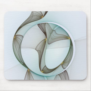 Abstract Modern Turquoise Brown Gold Elegance Mouse Mat