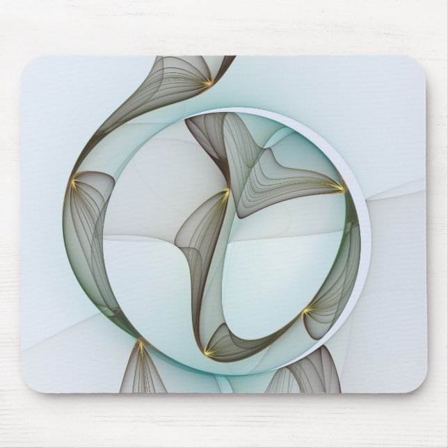 Abstract Modern Turquoise Brown Gold Elegance Mouse Mat (Front)