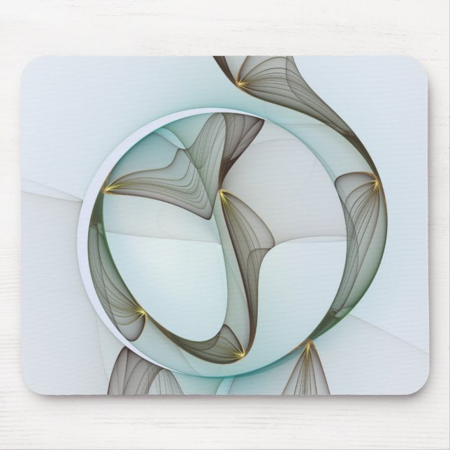 Abstract Modern Turquoise Brown Gold Elegance Mouse Mat (Front)