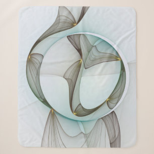 Abstract Modern Turquoise Brown Gold Elegance Sherpa Blanket